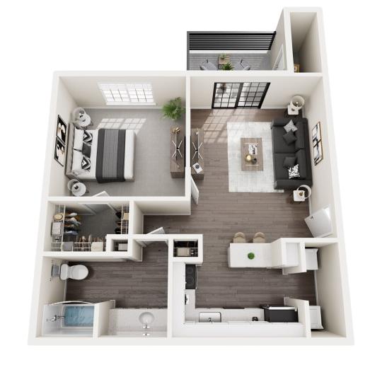 a floor plan of a two bedroom apartment at The  Monte