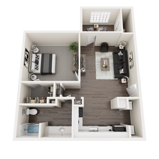 a floor plan of a two bedroom apartment at The  Monte