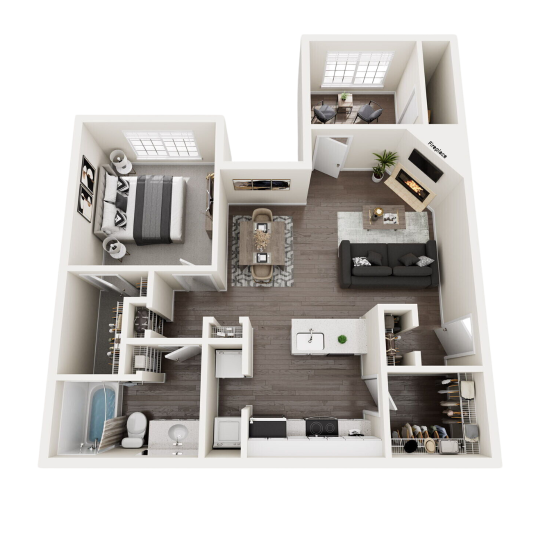 a floor plan of a two bedroom apartment at The  Monte